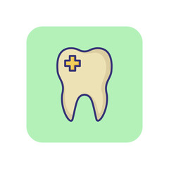 Dentist office line icon. Human tooth, dental care, stomatology. Medicine concept. Vector illustration can be used for topics like healthcare, hygiene, medical service