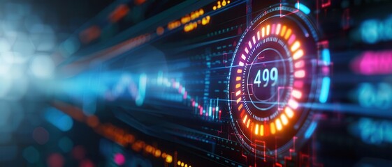 Obraz premium Digital credit report showing bankruptcy, futuristic financial evaluation