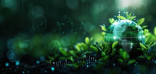 Fototapeta premium Illustrate a jigsaw puzzle with a green, ecofriendly theme