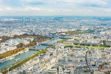 Fototapeta premium Paris, France - Aerial photography of the city scenery of Paris