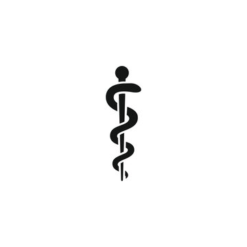 Rod of asclepius icon vector. EPS 10 editable vector