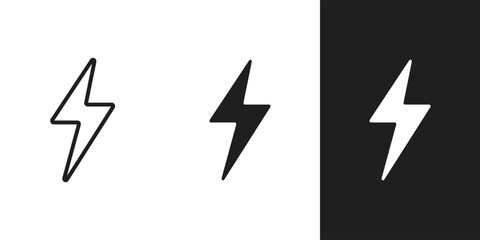 Simple electric icons in 3 fom.