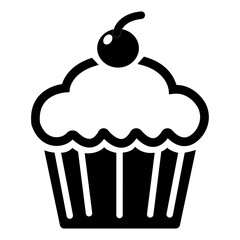 Cupcake icon with cherry