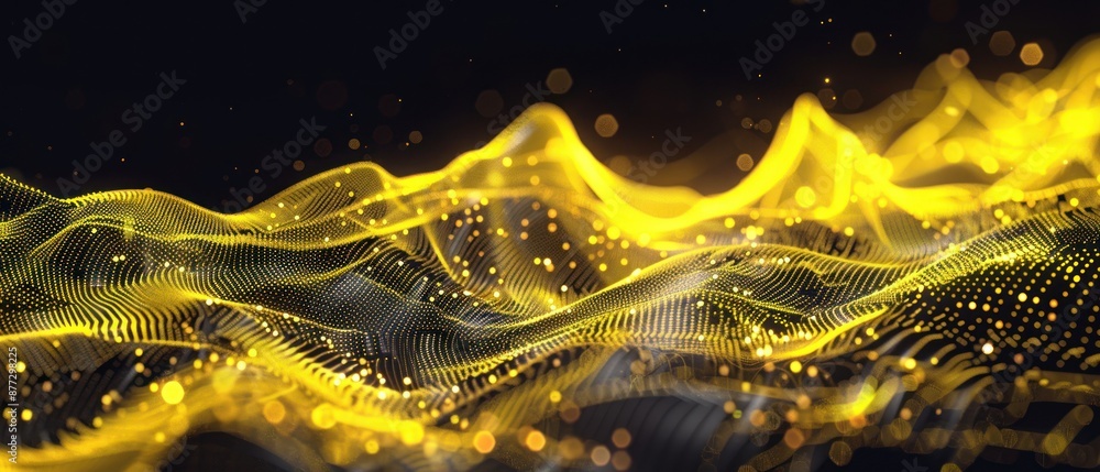 Poster digital technology network connection abstract plexus geometry background