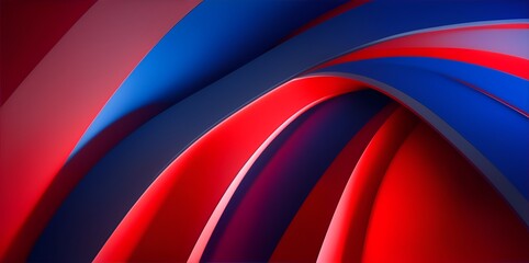 Fototapeta premium Elegant Abstract Art: Dynamic Blue Curves and Flowing Lines in Shades of Azure and red