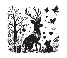 deer vector design,awesome deer svg,high resolution printable deer artwork