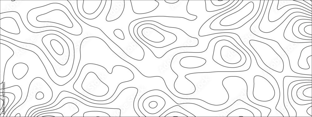 Fototapete Abstract Topographic Map Seamless Pattern. opographic map and landscape terrain texture grid. Geographic contour map and topographic contours map background. 