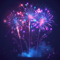 Spectacular Multicolored Fireworks Display Against Night Sky for Festive Celebration