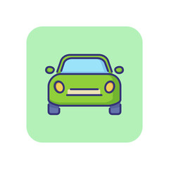 Taxi service line icon. Car, automobile, road. Traffic concept. Vector illustration can be used for topics like service, garage, tourism