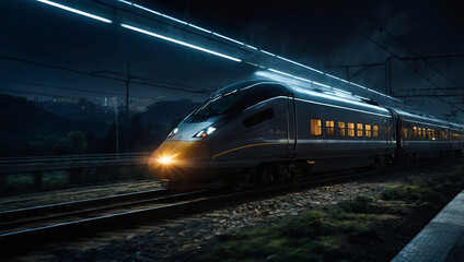 Fototapeta premium train at night