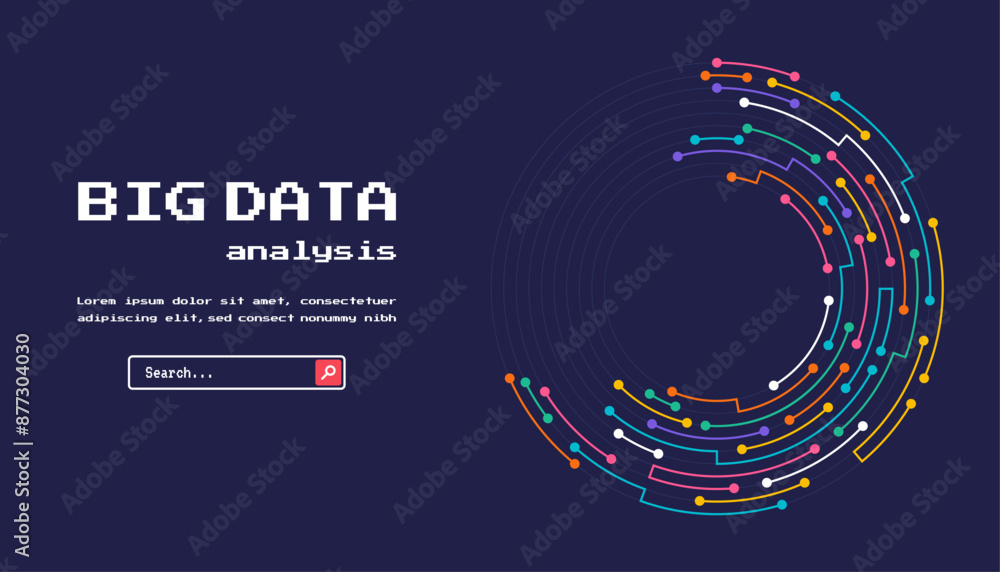Aufkleber technology background. big data visualization concept. abstract technology circuit board circle
