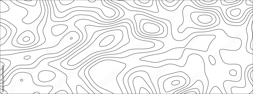 Aufkleber Abstract Topographic Map Seamless Pattern. opographic map and landscape terrain texture grid. Geographic contour map and topographic contours map background. 