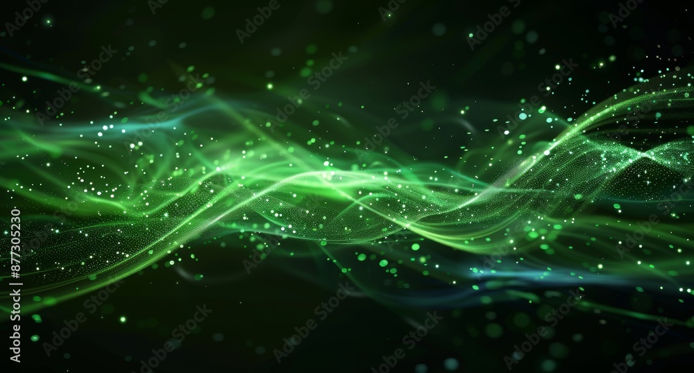 Sticker An interstellar plasma field glowing green in deep space