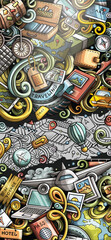 Obraz premium Travel hand drawn doodle banner.