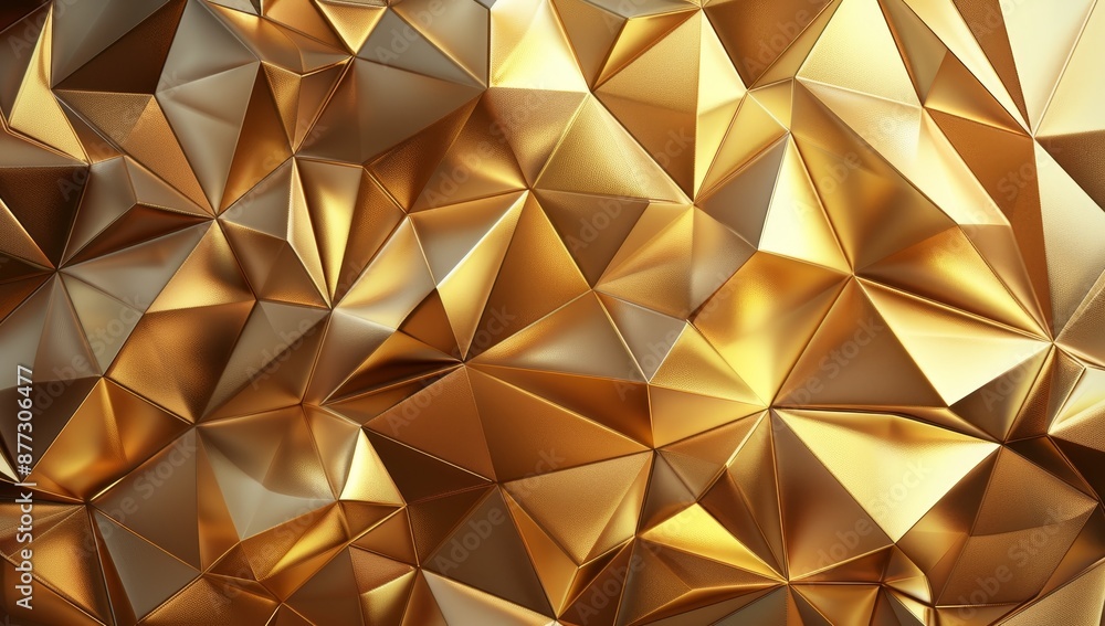Aufkleber a triangulated surface is rendered in 3d. a modern background is behind the abstract shape. the poly