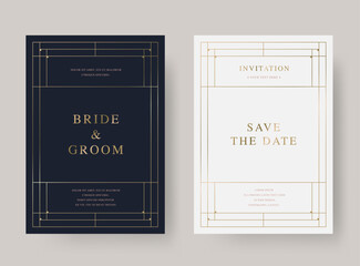 Luxury golden vintage invitation card