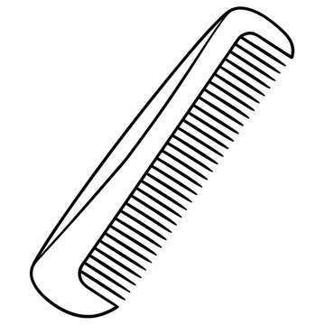 recommend clip art: illustration of a Comb  line art vector