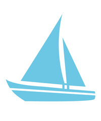 Boat clip art design on plain white transparent isolated background for card, shirt, hoodie, sweatshirt, apparel, tag, mug, icon, poster or badge