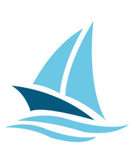 Boat clip art design on plain white transparent isolated background for card, shirt, hoodie, sweatshirt, apparel, tag, mug, icon, poster or badge