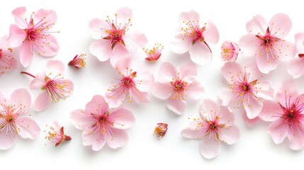 Peach flowers isolated on white background