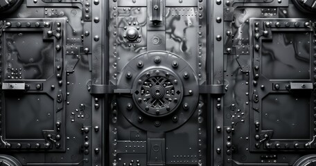 Fototapeta premium Render sci-fi metal panel surfaces. Future background with complex forms and shapes. Technology illustration.