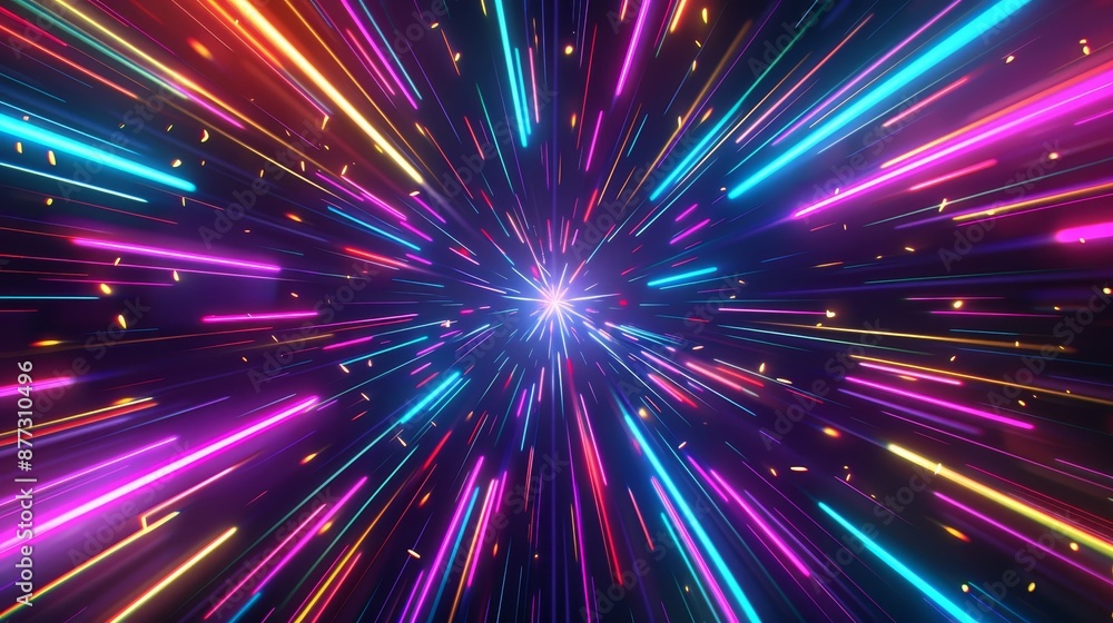 Poster in the background are digital dynamic hyperspace technology motion backgrounds, and a galaxy speed w