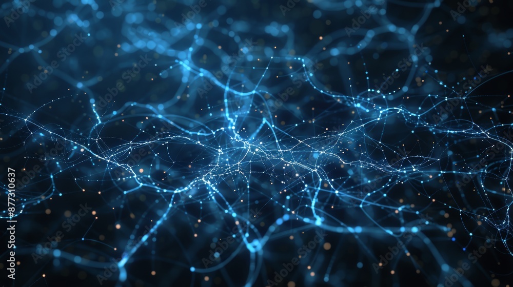 Poster abstract futuristic illustration of data technology. low polygonal shape with connecting dots and li
