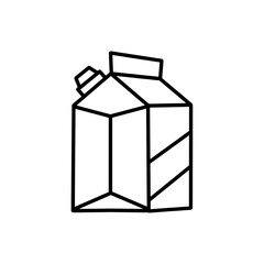 Milk box outline vector icon. Black milk icon, flat vector simple element illustration from editable drinks concept isolated on white background