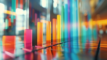 Obraz premium Colorful Bar Graph in a Modern Office