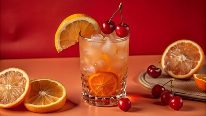 Fototapeta premium Boozy Refreshing Vodka Harvey Wallbanger Cocktail.