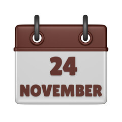 25 November calendar 3d icon