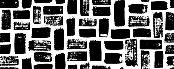 Seamless pattern with purple grunge waves strokes. Vector textured hand drawn pattern. Abstract background with brush strokes.