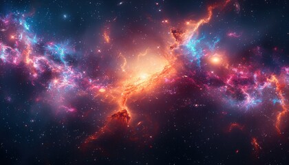Fototapeta premium Galaxy background showcasing the wonders of deep space