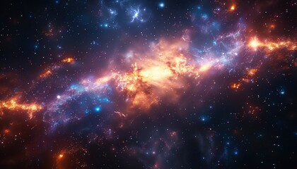 Fototapeta premium Galaxy background showcasing the wonders of deep space