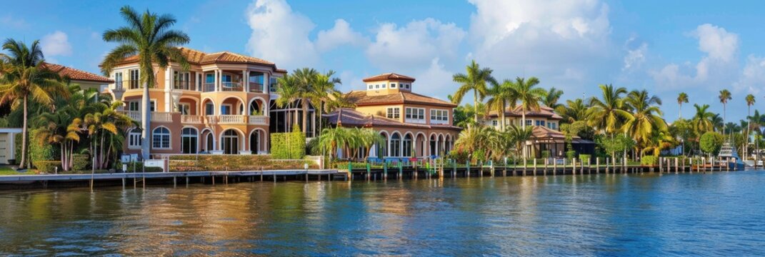 Palm Beach Homes. Stunning Waterfront Homes at Pompano Beach with Lighthouse Point Views