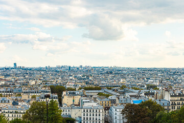 Fototapeta premium Paris, France - Montmartre hill and city sunset