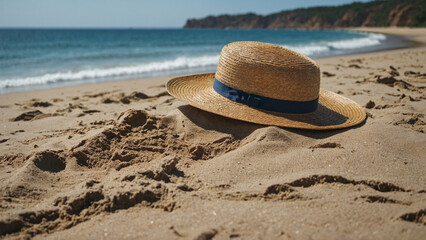 hat on the beach