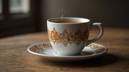 Fototapeta premium Latte Art in Porcelain Mug