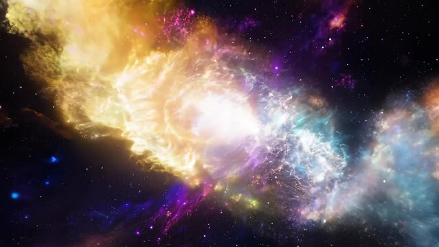 Experience a mesmerizing supernova explosion in vivid colors, revealing intricate cosmic dust and gas patterns in a deep space nebula