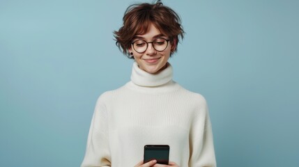 The woman in glasses