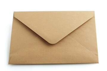 Folder Envelope. Brown Envelope Isolated on White Background with Blank Paper