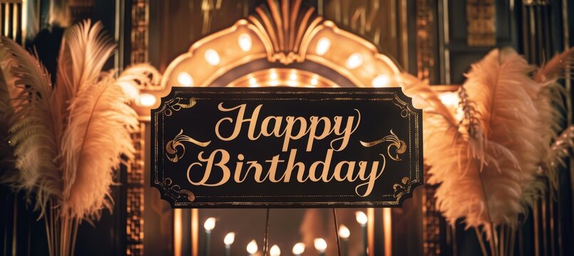 1920s Great Gatsby Themed Birthday Celebration with Art Deco Decorations and Vintage Elegance