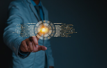 Ai technology, Artificial Intelligence. man using technology smart robot AI, artificial...