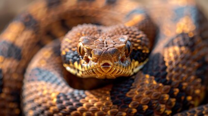 Fototapeta premium Photo of a venomous snake, close-up.