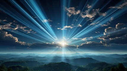Obraz premium sunset over the clouds with sun and clouds