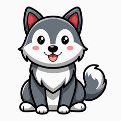 Dog vector illustration, animal isolated on white, dog silhouette, dog vector art