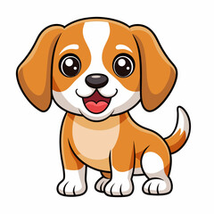 Dog vector illustration, animal isolated on white, dog silhouette, dog vector art