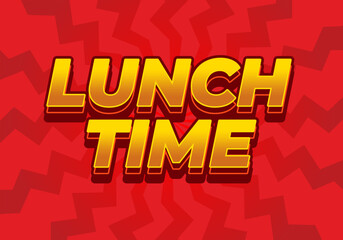 Lunch time. Text effect in 3D style with good colors