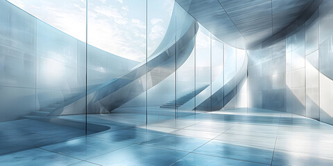 Modern office building lobby interior with spacious design and contemporary architecture, showcasing business professionalism and corporate elegance