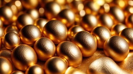 Fototapeta premium background of golden spheres with texture and shine